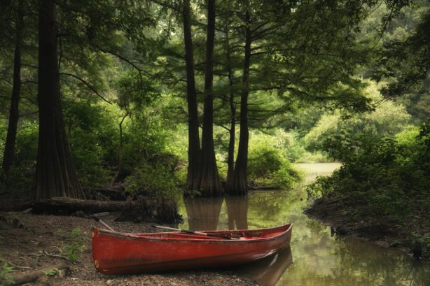 Red Canoe at Goose Pond